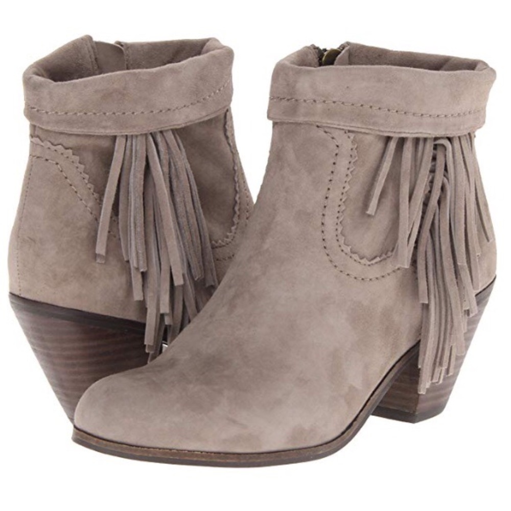 Sam Edelman Louie Fringe Ankle Boots - Size 4